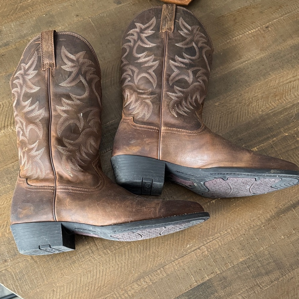 Brown Western Leather Boots Ariat size 12EE